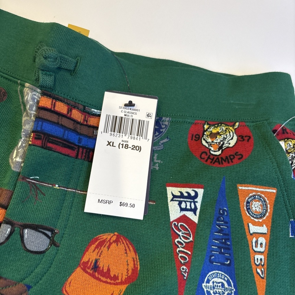 Polo Ralph Lauren Collegiate Pennant Fleece Jogger Varsity Preppy Boy's XL 18-20 - Picture 4 of 6